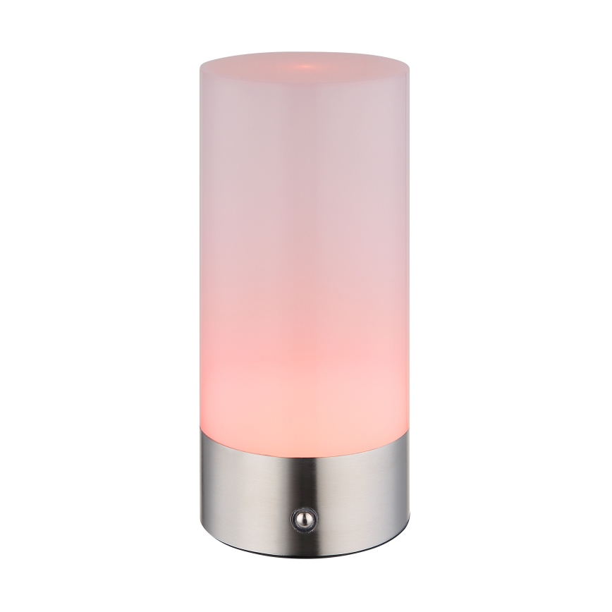 Globo - LED RGBW himmennettävä kosketusohjattu ulkokäyttöön tarkoitettu pöytävalaisin LED/1,8W/5V 1500 mAh IP44 mattakromi