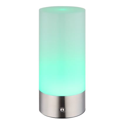 Globo - LED RGBW himmennettävä kosketusohjattu ulkokäyttöön tarkoitettu pöytävalaisin LED/1,8W/5V 1500 mAh IP44 mattakromi