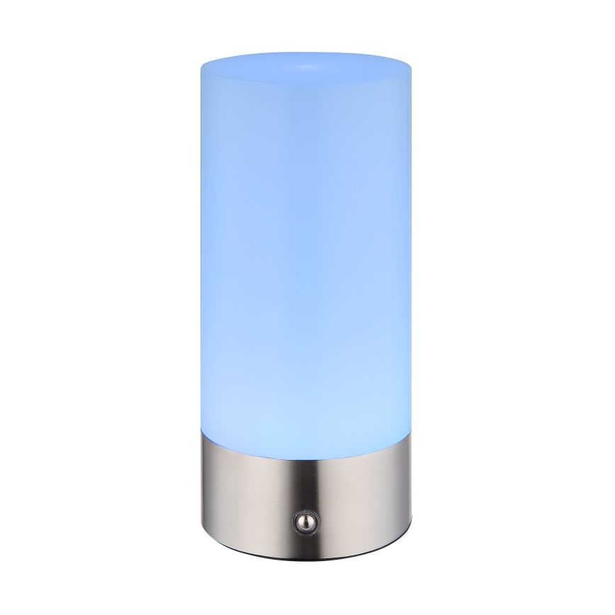 Globo - LED RGBW himmennettävä kosketusohjattu ulkokäyttöön tarkoitettu pöytävalaisin LED/1,8W/5V 1500 mAh IP44 mattakromi