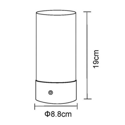 Globo - LED RGBW himmennettävä kosketusohjattu ulkokäyttöön tarkoitettu pöytävalaisin LED/1,8W/5V 1500 mAh IP44 mattakromi