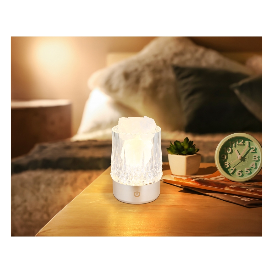 Globo - LED-himmennettävä kosketuspöytälamppu LED/1W/5V 3000K 1200 mAh hopea