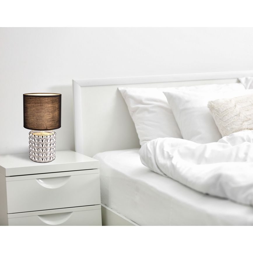 Globo - Pöytävalaisin 1xE14/40W/230V musta/hopea