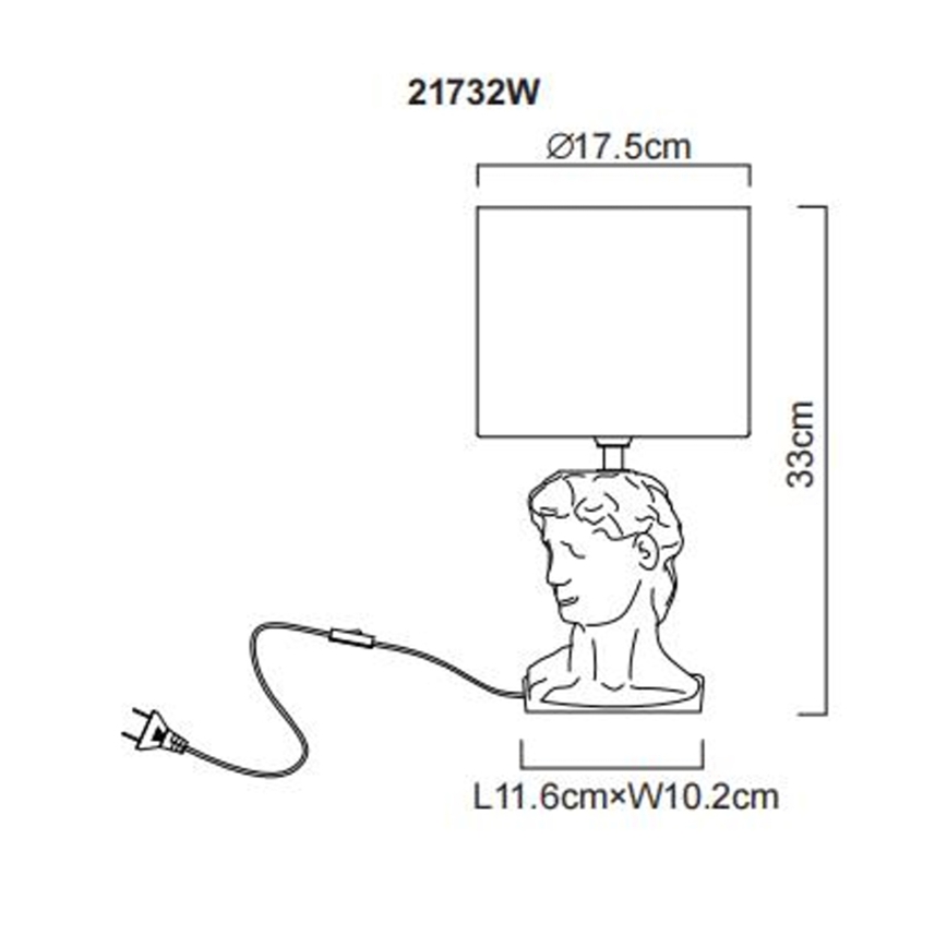 Globo - Pöytävalaisin 1xE14/40W/230V valkoinen