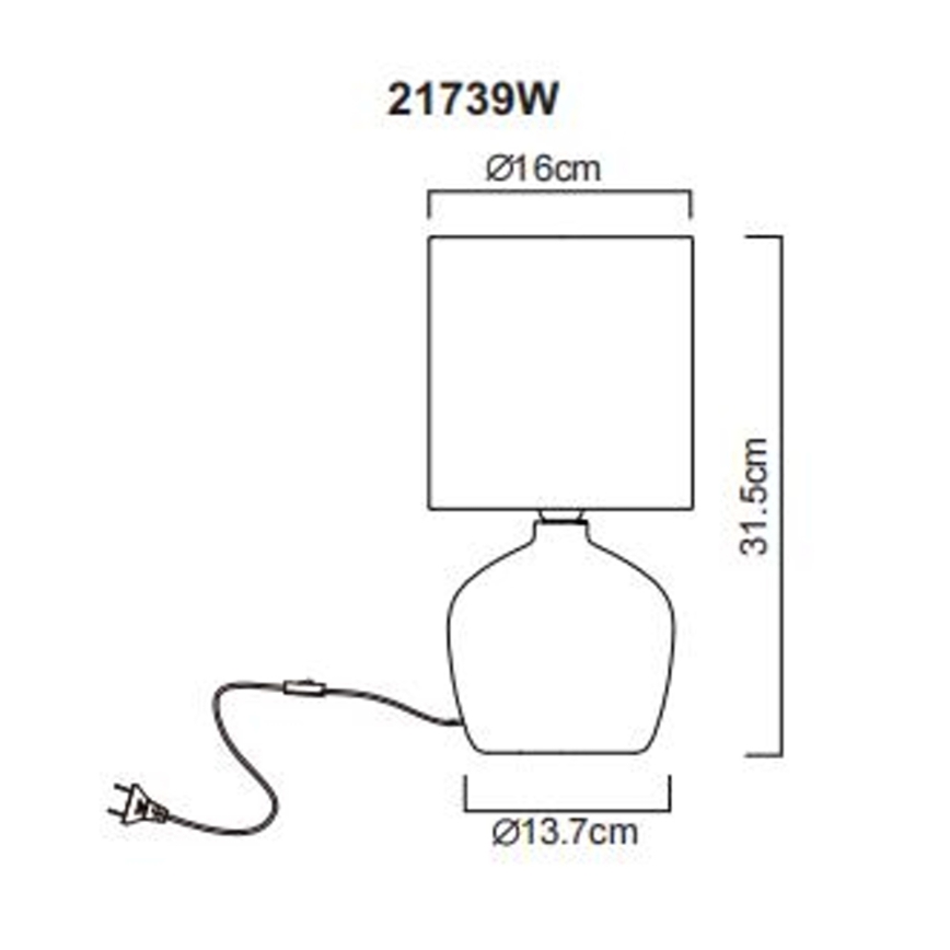 Globo - Pöytävalaisin 1xE14/40W/230V valkoinen