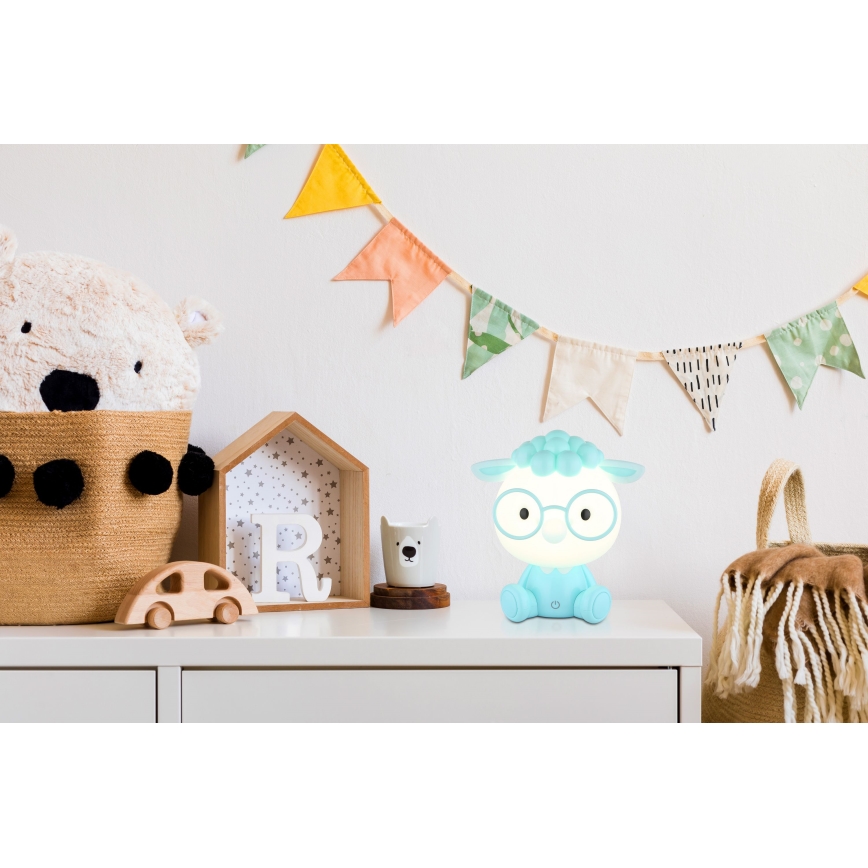 Globo - LED himmennettävä ladattava lasten yöpöytälamppu LED/1W/5V 500 mAh sininen