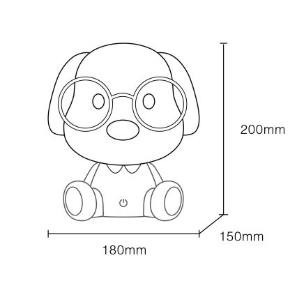 Globo - LED himmennettävä ladattava lasten yöpöytälamppu LED/1W/5V 500 mAh sininen