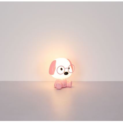 Globo - LED himmennettävä ladattava lasten yöpöytälamppu LED/1W/5V 500 mAh vaaleanpunainen
