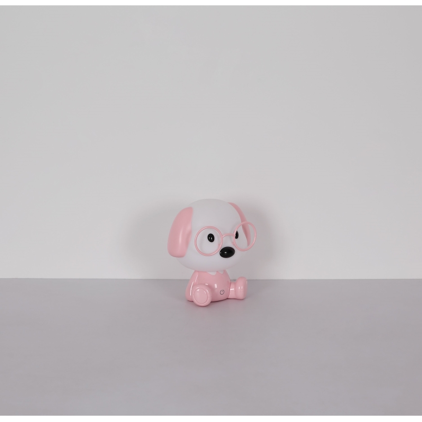 Globo - LED himmennettävä ladattava lasten yöpöytälamppu LED/1W/5V 500 mAh vaaleanpunainen