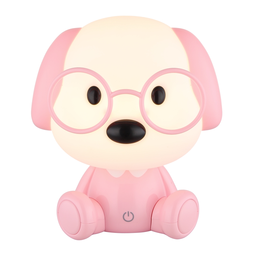 Globo - LED himmennettävä ladattava lasten yöpöytälamppu LED/1W/5V 500 mAh vaaleanpunainen