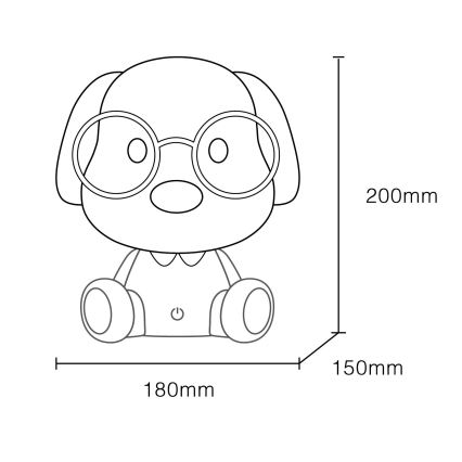 Globo - LED himmennettävä ladattava lasten yöpöytälamppu LED/1W/5V 500 mAh vaaleanpunainen