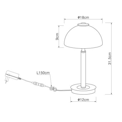 Globo - LED Himennettävä kosketusohjattu pöytävalaisin LED/7W/230V 3000K mattakromi