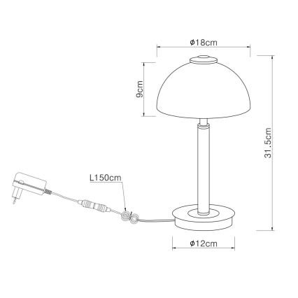 Globo - LED himmennettävä kosketuspöytälamppu LED/7W/230V 3000K mattakromi