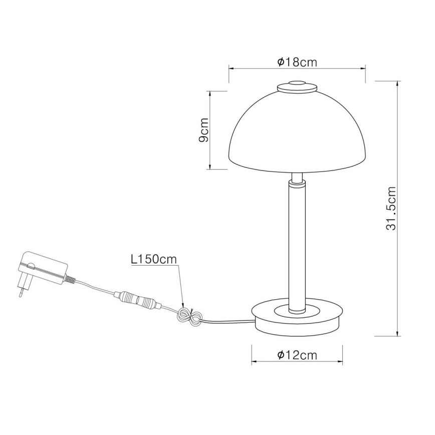 Globo - LED himmennettävä kosketuspöytälamppu LED/7W/230V 3000K mattakromi