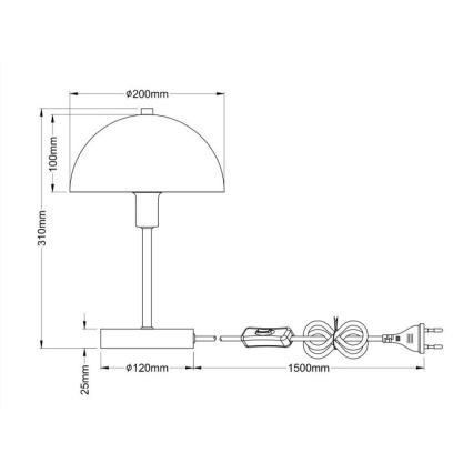 Globo - Pöytälamppu 1xE14/40W/230V valkoinen