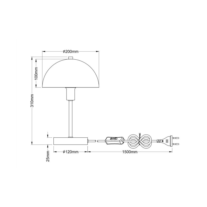Globo - Pöytälamppu 1xE14/40W/230V valkoinen