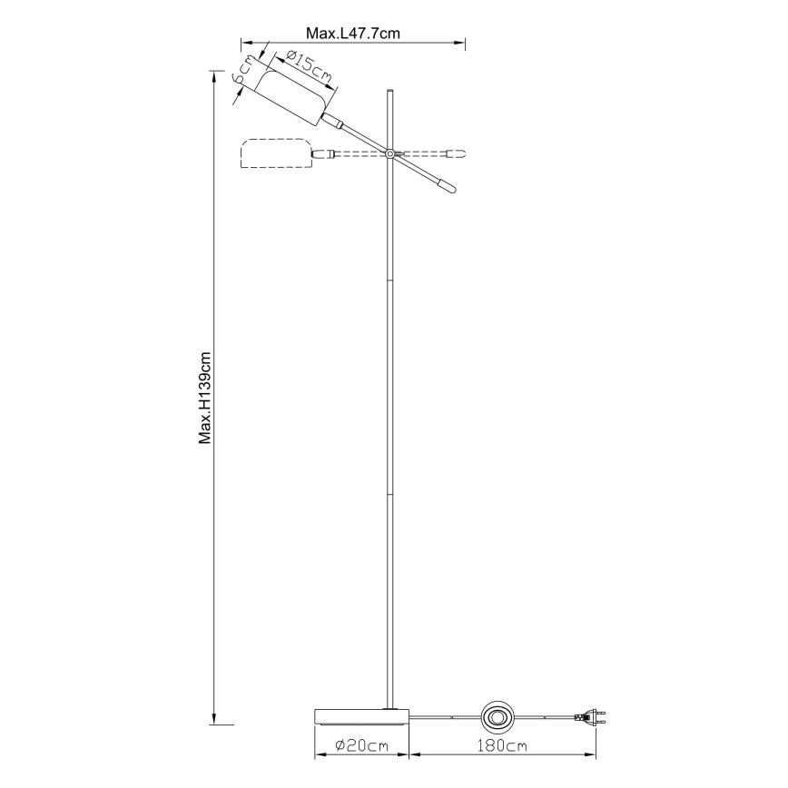 Globo - Lattialamppu 1xE14/25W/230V