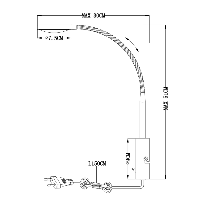 Globo - LED-seinävalaisin LED/6W/230V