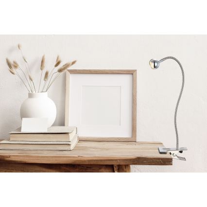Globo - LED joustava lukulamppu klipsillä LED/3W/230V mattakromi