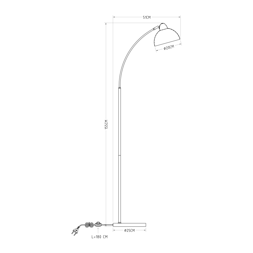 Globo - Lattialamppu 1xE27/40W/230V