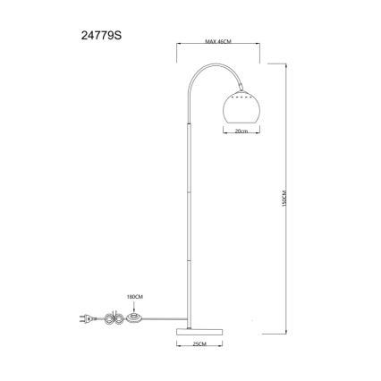 Globo - Lattialamppu 1xE27/60W/230V beige
