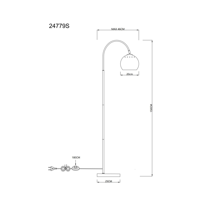 Globo - Lattialamppu 1xE27/60W/230V beige