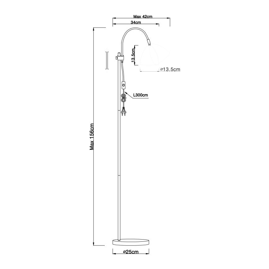 Globo - Lattialamppu 1xE14/40W/230V