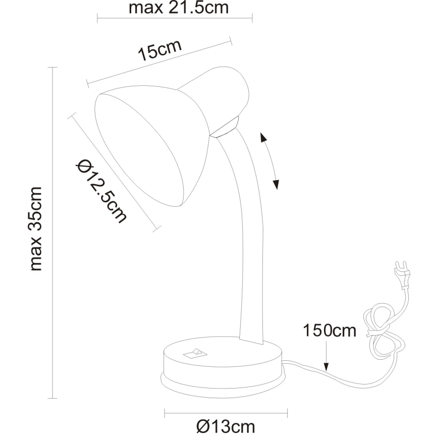 Globo - Pöytälamppu 1xE27/40W/230V musta