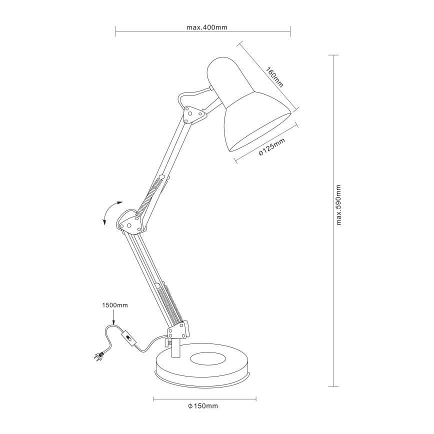 Globo - Pöytävalaisin 1xE27/40W/230V