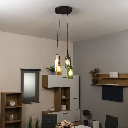 Globo - Kattokruunu narulla 4xE27/8W/230V