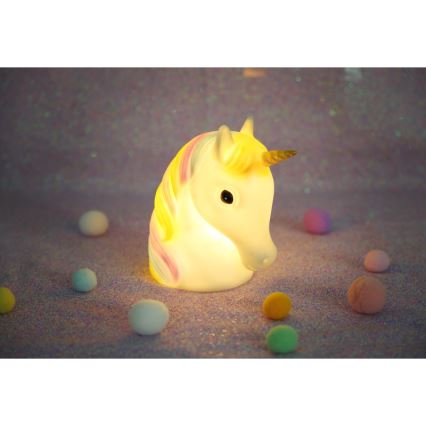 Globo - LED lasten yöpöytälamppu LED/1W/230/4,5V 3xAA yksisarvinen