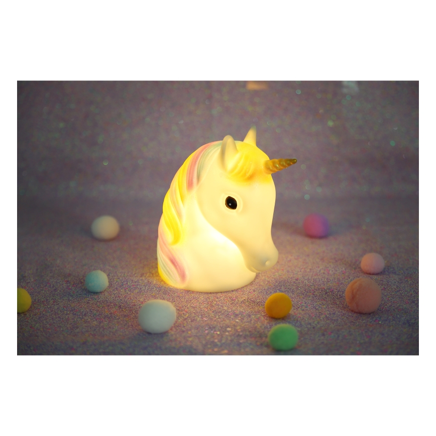 Globo - LED lasten yöpöytälamppu LED/1W/230/4,5V 3xAA yksisarvinen