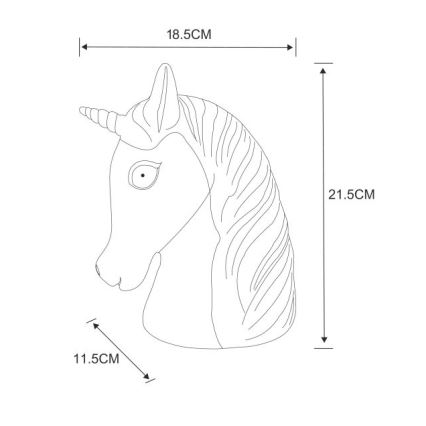 Globo - LED lasten yöpöytälamppu LED/1W/230/4,5V 3xAA yksisarvinen