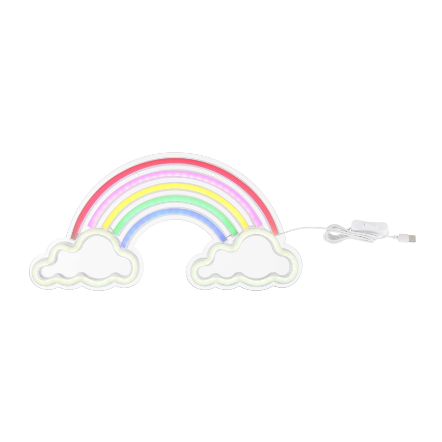 Globo - LED-neonseinäkoriste LED/3W/USB sateenkaari