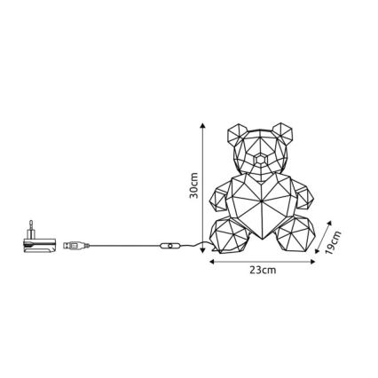 Globo - LED-pöytäkoriste LED/6W/5V USB karhu