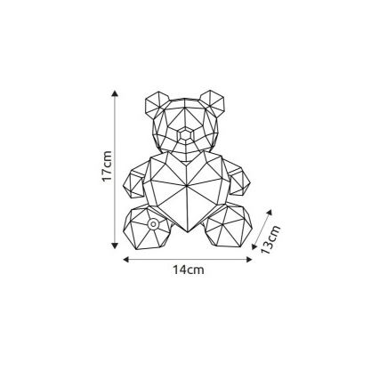 Globo - LED himmennettävä ladattava pöytäkoriste LED/3W/5V 1200 mAh karhu