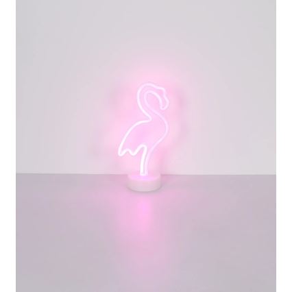 Globo - LED-neonpöytäkoriste LED/2W/3xAA flamingo