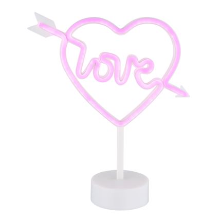 Globo - LED-neonpöytäkoriste LED/2W/3xAA sydän