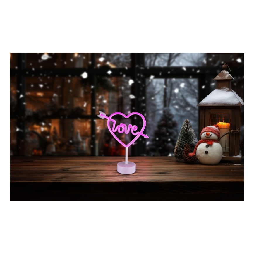 Globo - LED-neonpöytäkoriste LED/2W/3xAA sydän