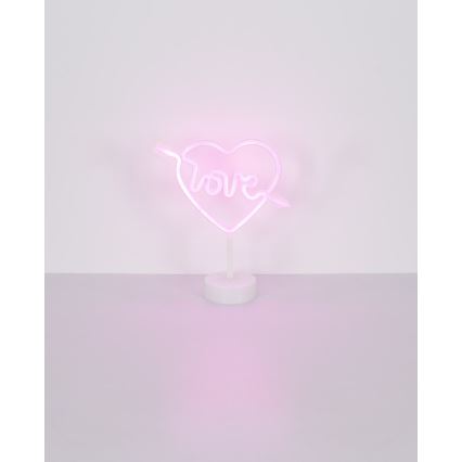 Globo - LED-neonpöytäkoriste LED/2W/3xAA sydän