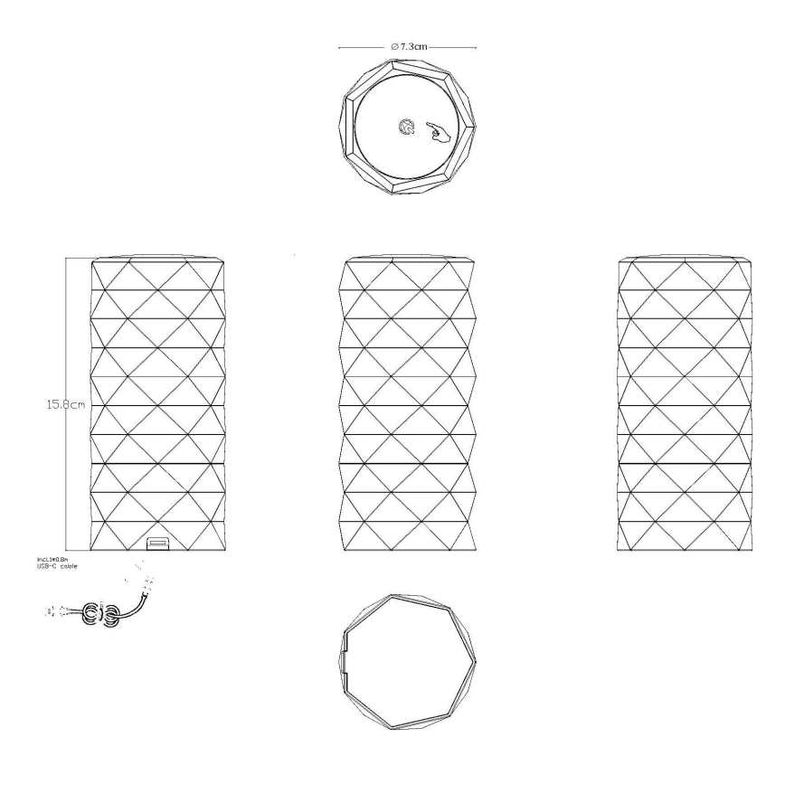 Globo - LED RGB ladattava kosketuspöytävalaisin LED/0,6W/3,7V 500mAh