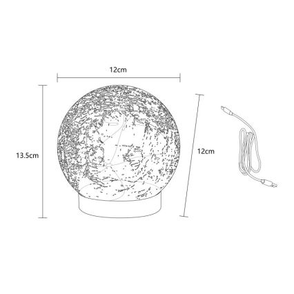 Globo - LED ladattava koristepöytälamppu 25xLED/0,06W/5V 600 mAh IP44