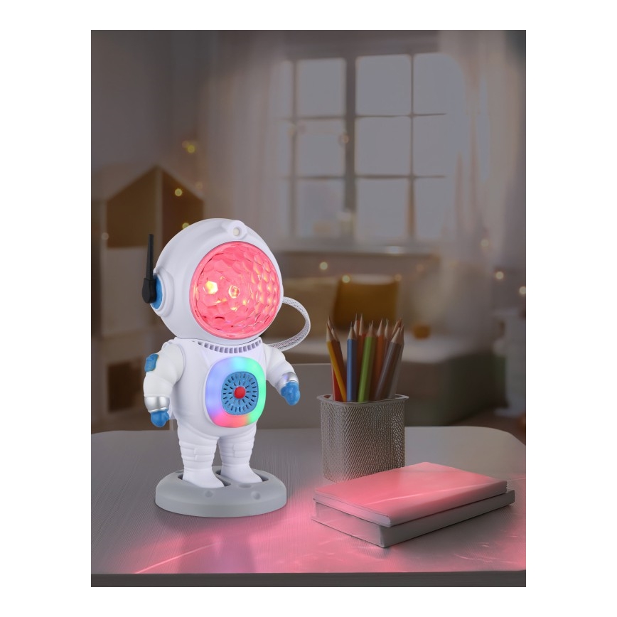 Globo - LED RGB Pöytävalaisin LED/6W/5V astronautti valkoinen