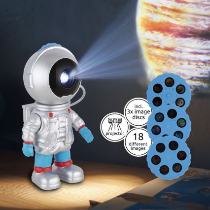 Globo - himmennettävä LED-projektori LED/3W/5V astronautti
