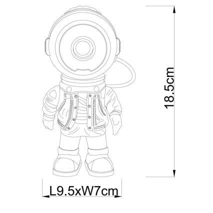 Globo - himmennettävä LED-projektori LED/3W/5V astronautti