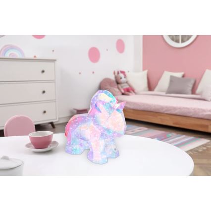 Globo - LED-himmennettävä ladattava yksisarvisaiheinen pöytäkoriste LED/4W/5V 1800 mAh