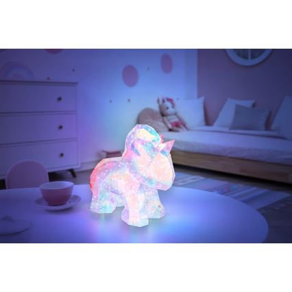 Globo - LED-himmennettävä ladattava yksisarvisaiheinen pöytäkoriste LED/4W/5V 1800 mAh