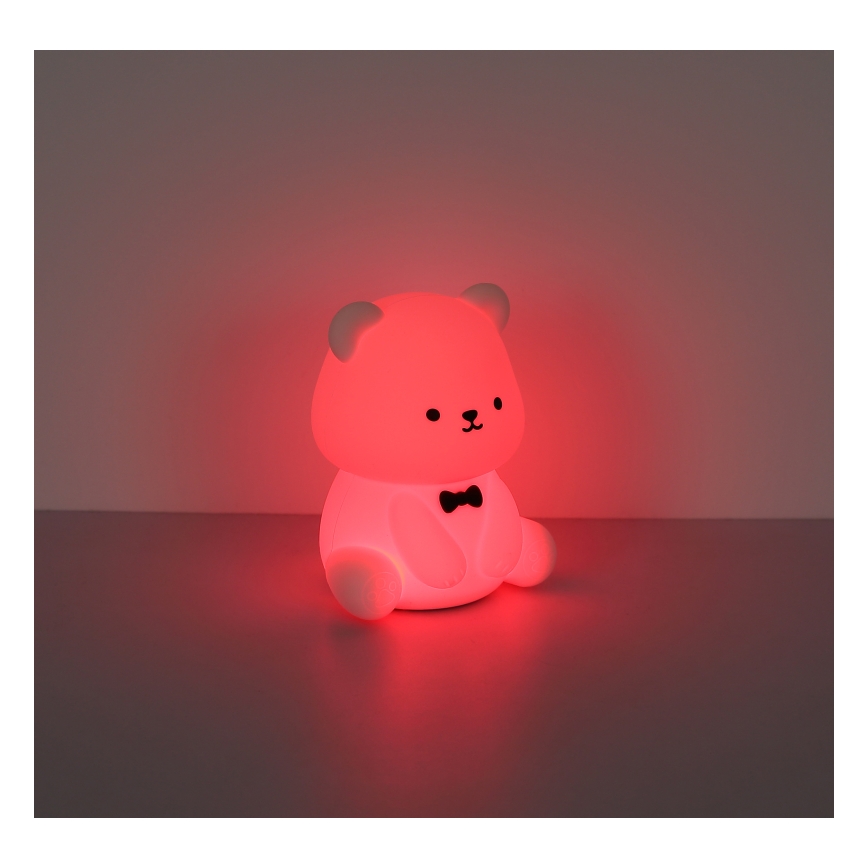Globo - LED RGBW himmennettävä ladattava lasten yövalo LED/1W/5V 1200 mAh nalle