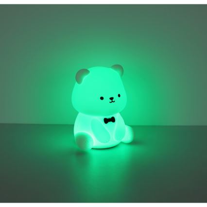 Globo - LED RGBW himmennettävä ladattava lasten yövalo LED/1W/5V 1200 mAh nalle