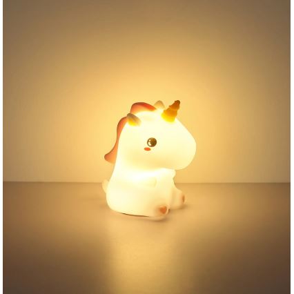 Globo - LED RGBW himmennettävä ladattava lasten yövalo LED/1,5W/5V 1200 mAh yksisarvinen