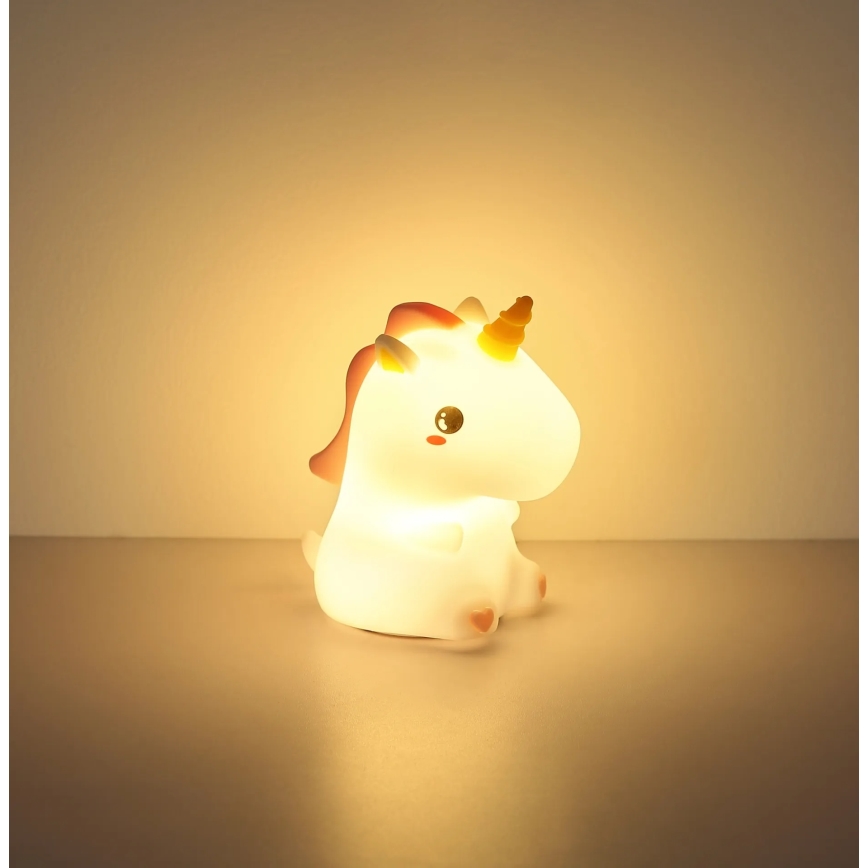 Globo - LED RGBW himmennettävä ladattava lasten yövalo LED/1,5W/5V 1200 mAh yksisarvinen